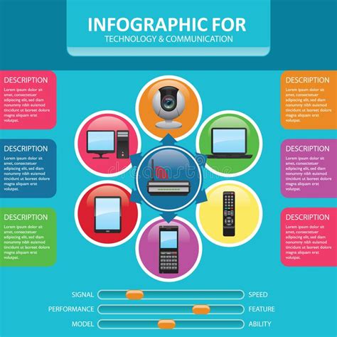 Infographic Of Technology And Communication Vector Illustration