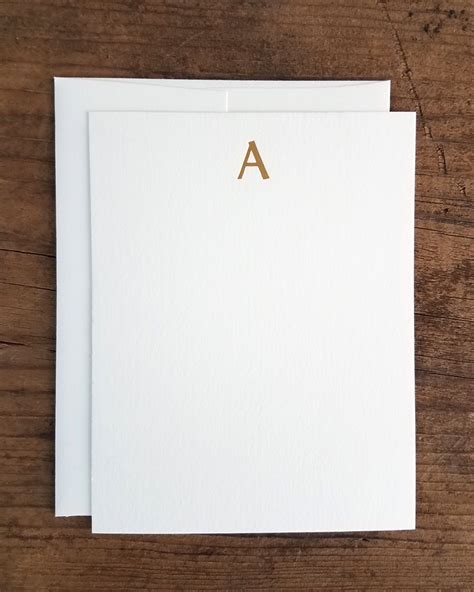 Personal Stationery Gold Foil Initial Lydian Iron Leaf Press