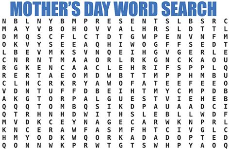 Mothers Day Word Search Soky Happenings