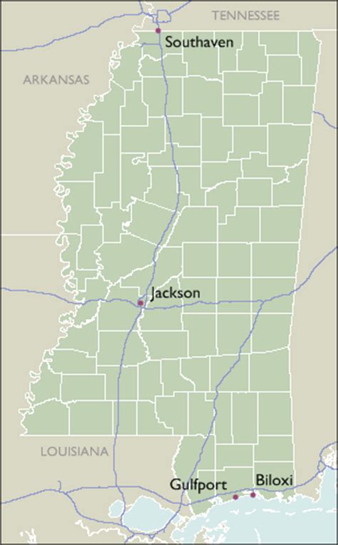 City 5 Digit Zip Code Maps Of Mississippi