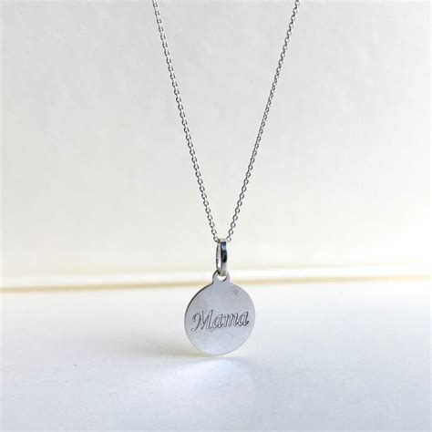 Engravable Charm Necklace 10k Solid Gold Or 925 Sterling Etsy