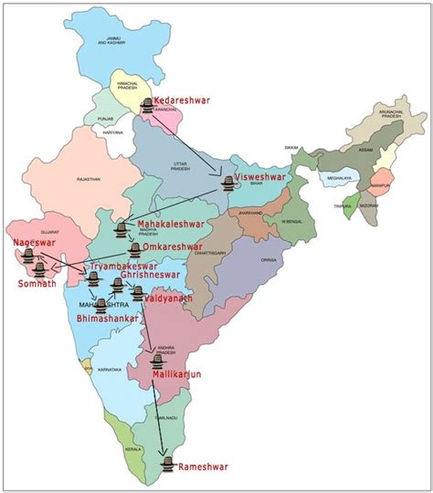 Tweleve Jyoti Linkmap 621×708 India World Map Ancient India