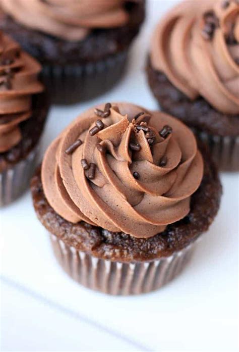 A more intense chocolate flavor with a stiff consistency. Chocolate Cupcakes with Chocolate Buttercream Frosting ...