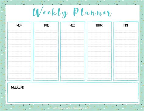 Free Printable Weekly Planner Printable