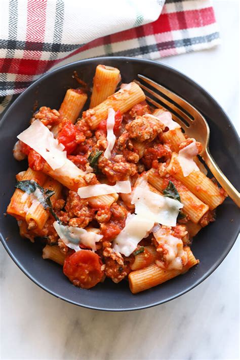 30 Minute Sausage Pizza Pasta Fit Foodie Finds