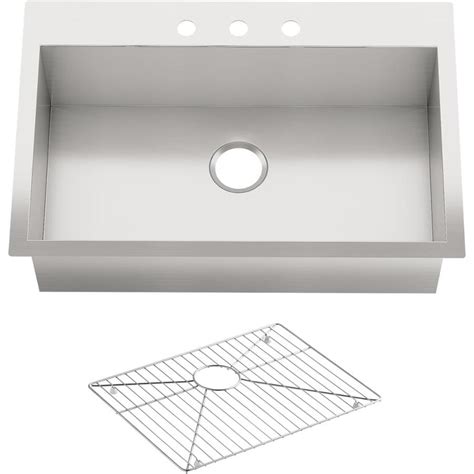 Kohler Vault 22 In X 33 In Single Basin Stainless Steel Drop In 3 Hole