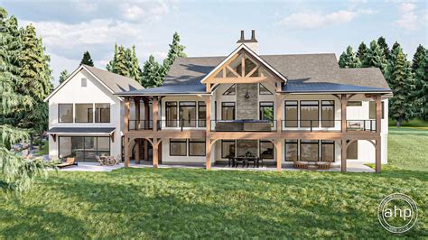 1 Story Modern Farmhouse Lake House Plan With Wraparound Cov