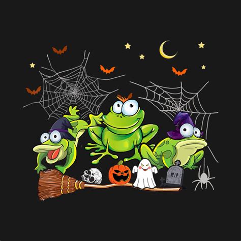 Funny Witch Frogs Halloween Frog Lover Frog Halloween Hoodie