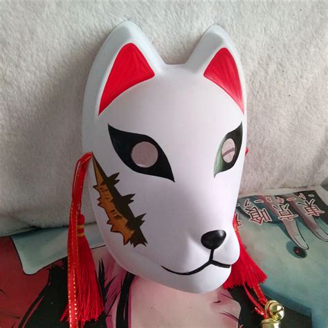 Anime Demon Slayer Kimetsu No Yaiba Fox Mask Cosplay Face Mask Props