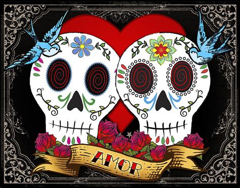 Love Skulls Ii Digital Art By Tammy Wetzel Fine Art America