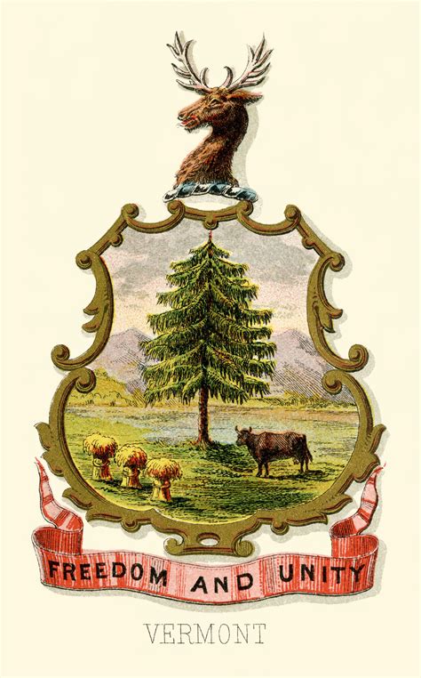 Filecoat Of Arms Of Vermont Illustrated 1876 Kook Science