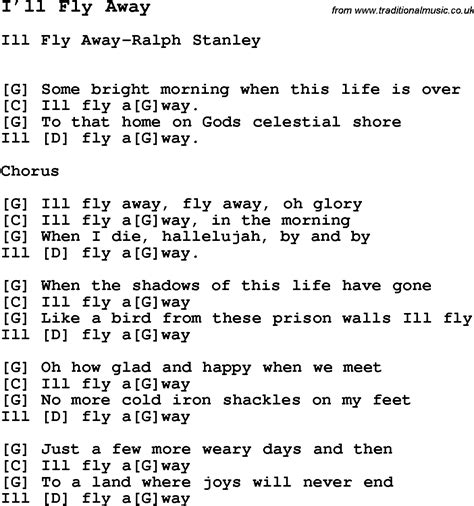 Song I Ll Fly Away With Lyrics For Vocal Performance And Accompaniment