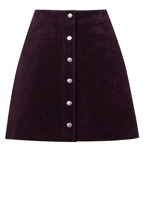 Dark Purple Suede A Line Skirt Skirts Clothes Womens Skirt