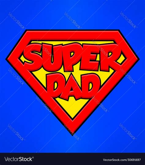Super Dad Superhero Emblem Royalty Free Vector Image