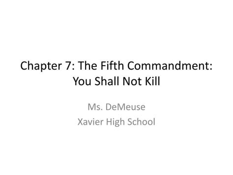 Ppt Chapter 7 The Fifth Commandment You Shall Not Kill Powerpoint