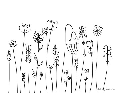2,000+ vectors, stock photos & psd files. "Simple Line Art Drawings of Flowers" by Melody Watson ...