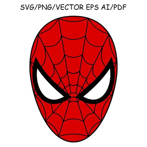 Máscara de Spiderman SVG DXF Spiderman Clipart Vector corta
