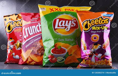 Packets Of Popular Brands Of Snack Food Editorial Stock Image Image