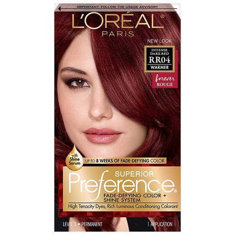 l oreal paris superior preference permanent hair color intense dark red rr 04 walgreens