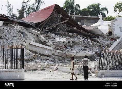 January 2010 Earthquake Damage Downtown Port Au Prince Haiti West