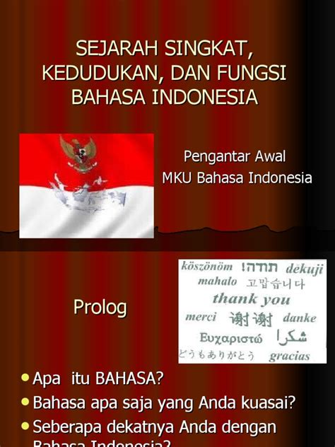 Sejarah Fungsi Dan Kedudukan Bahasa Indonesia Pdf