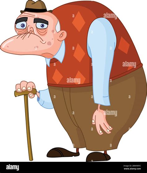 Cartoon Illustration Grumpy Old Man Hi Res Stock Photography And Images