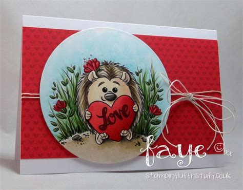 Hedgehog Love Card By Faye Whimsy Stamps Love Cards Copic Hedgehog