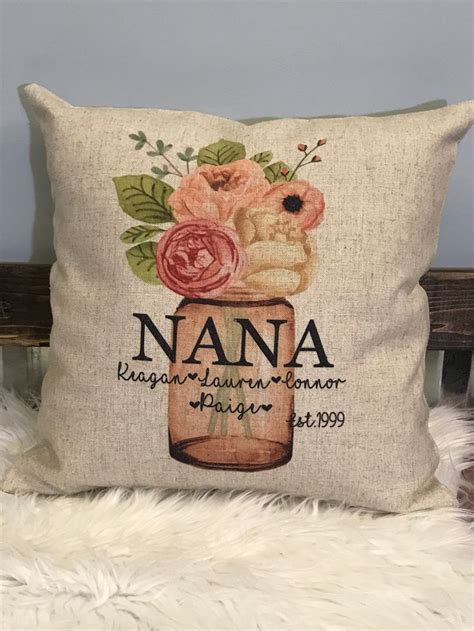 Nana Personalized Pillow Etsy Personalized Pillows Pillows Etsy