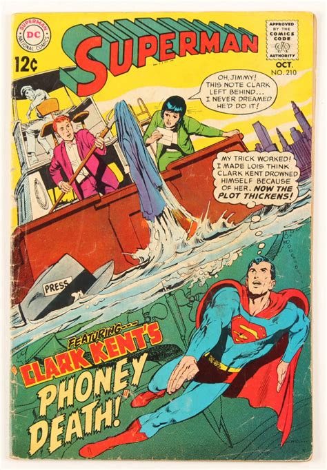 Vintage 1968 Superman Issue 210 Dc Comic Book Pristine Auction