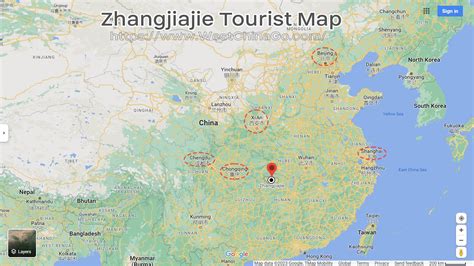 Zhangjiajie Tourist Map China Tours Westchinago