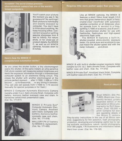 Minox C Miniature Spy Camera Sales Brochure Ca S