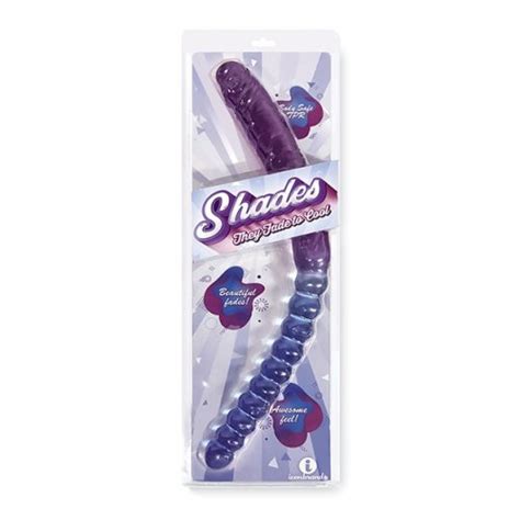 Shades Gradient Double Textured Double Dong Blue And Violet Sex Toys At Adult Empire