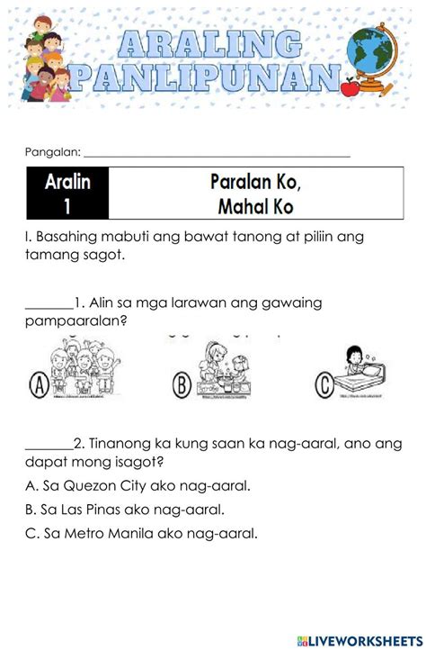 Ap 1 Activity Sheet Q3 W1 Activity Sheets Araling Pan