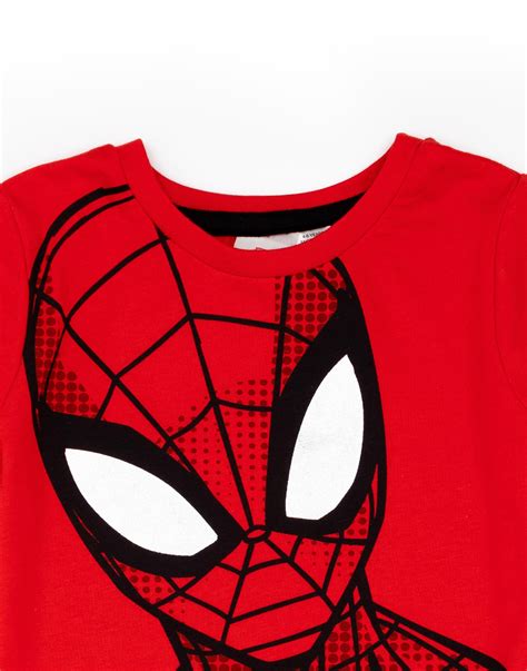 Marvel Spider Man Boys Black And Red T Shirt And Shorts Pyjamas