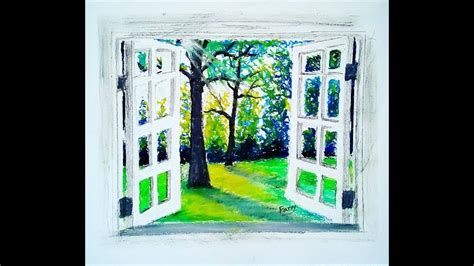 How To Draw Open Window With Simple Tricks Oil Pastel Drawing🎨 🎨