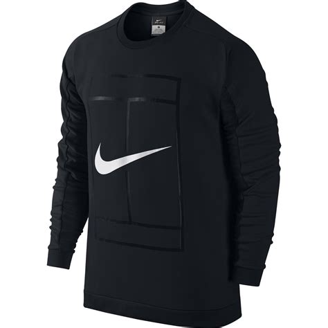 Nike Mens Court Crew Long Sleeve Top Black