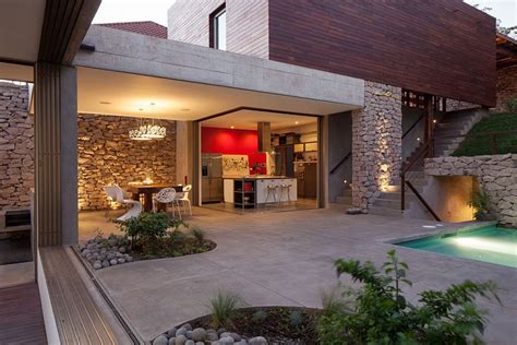Indoor Outdoor Home Design Multi Level Garden House In El Salvador