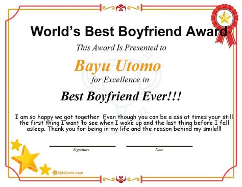 Best Boyfriend Certificate Template In 2023