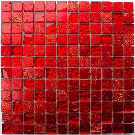 Mosaique Murale Pour Cuisine Credence Et Salle De Bains Alliage Rouge Glass Mosaic Tiles