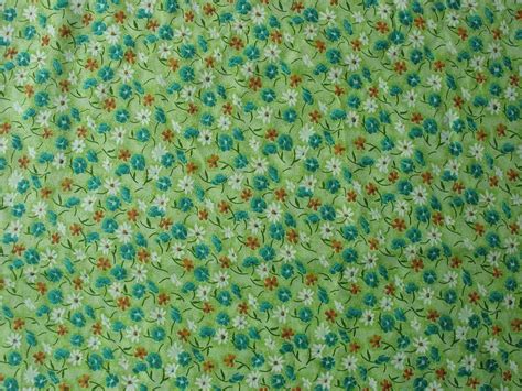 Cotton Polyester Blend Floral Fabric Bright Green With Jade