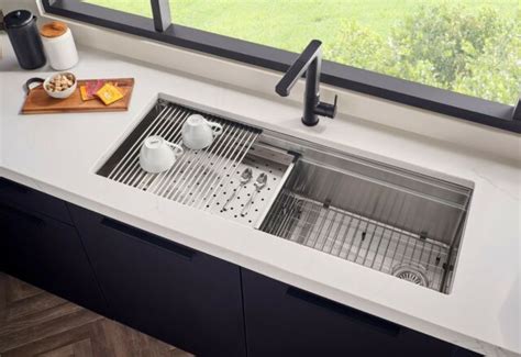 Ruvati double bowl undermount 16 gauge kitchen sink. 45" Dual Level Undermount Stainless Steel Large Single ...