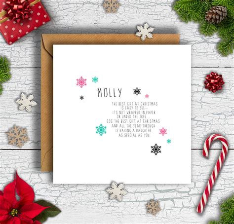 Personalised Daughter Poem Christmas Card Daughter Christmas Etsy Uk