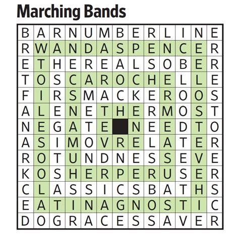 marching bands saturday puzzle feb 3 wsj