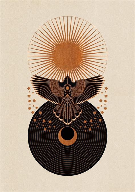 Sun And Moon Poster Giclée Art Print Sacred Geometry Etsy