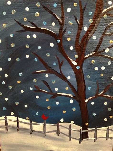 Winter Scene Winter Scene Paintings Winter Art Projects Winter Painting