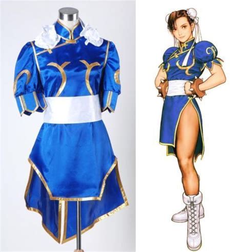 Street Fighter Chun Li Chunli Blue Dress Cosplay Costume Sexy Cheongsam Dress Ebay