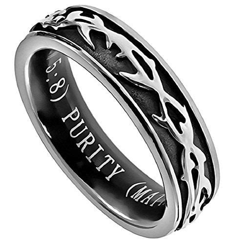 Purity Ring For Girls Crown Of Thorns Style Stainless Steel With