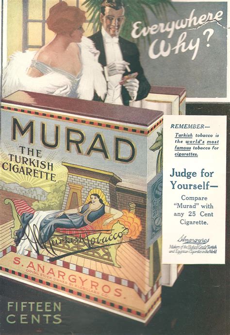 Murad Cigarette Ad Retro Art Retro Vintage Dipping Tobacco Outdoor