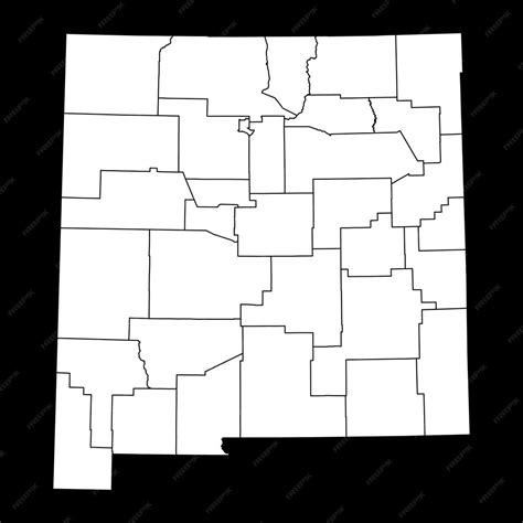 Mapa Del Estado De Nuevo México Con Condados Ilustración Vectorial