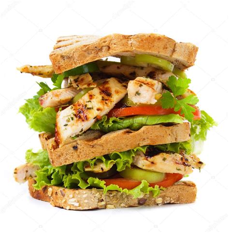 Grilled Chicken Sandwich Stock Photo By ©igordutina 4025077